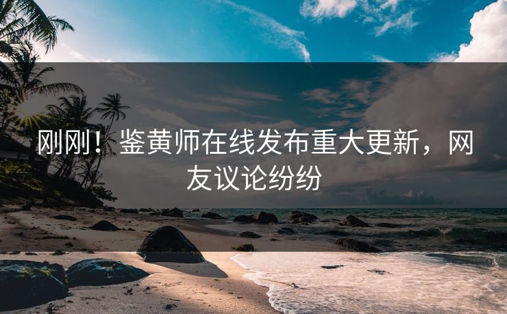 刚刚！鉴黄师在线发布重大更新，网友议论纷纷