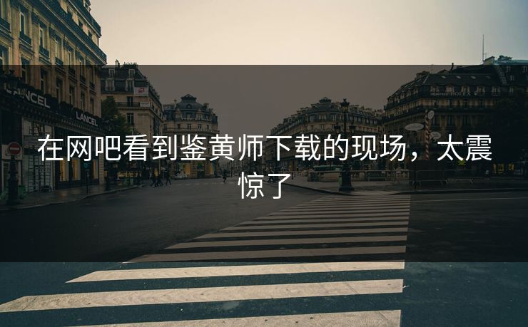 在网吧看到鉴黄师下载的现场，太震惊了