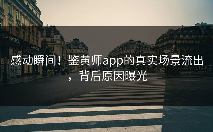 感动瞬间！鉴黄师app的真实场景流出，背后原因曝光