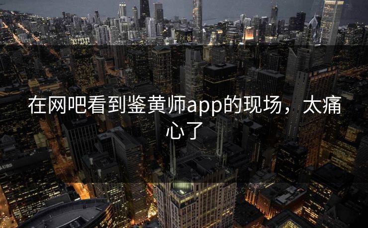 在网吧看到鉴黄师app的现场，太痛心了