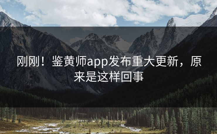 刚刚！鉴黄师app发布重大更新，原来是这样回事