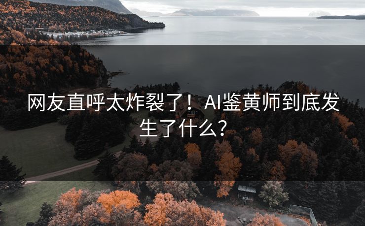 网友直呼太炸裂了！AI鉴黄师到底发生了什么？