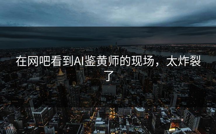 在网吧看到AI鉴黄师的现场，太炸裂了