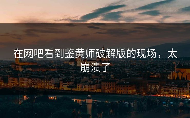 在网吧看到鉴黄师破解版的现场，太崩溃了
