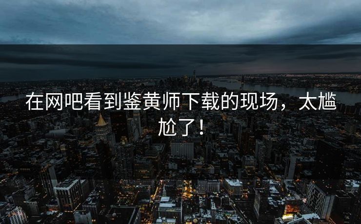 在网吧看到鉴黄师下载的现场，太尴尬了！
