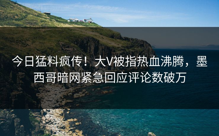 今日猛料疯传！大V被指热血沸腾，墨西哥暗网紧急回应评论数破万
